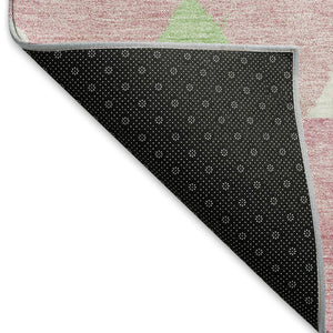 HomeRoots 9' X 12' Southwestern Area Rug in Pink, Mint Green & Ivory - Washable, UV Protected & Durable Design 676433