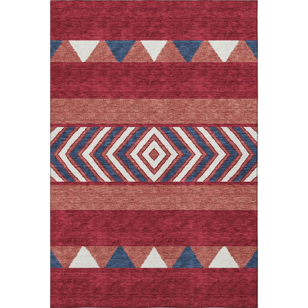 HomeRoots 9' X 12' Bold Southwestern Washable Area Rug - Durable, UV-Protected, Stain-Resistant Design for Homes 676439