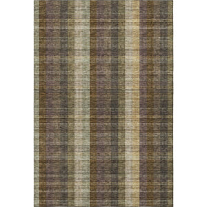 HomeRoots 5' X 8' Washable Area Rug in Brown, Ivory & Plum Plaid – Durable, UV-Protected, Stain Resistant Decor 676448