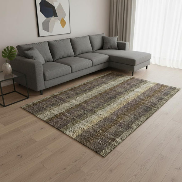 HomeRoots 8' X 10' Brown Ivory And Plum Plaid Washable Area Rug - Durable, Stain-Resistant & UV Protected 676450
