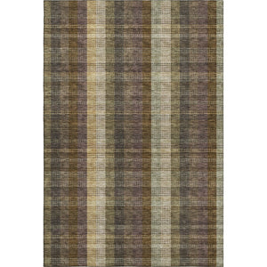 HomeRoots 8' X 10' Brown Ivory And Plum Plaid Washable Area Rug - Durable, Stain-Resistant & UV Protected 676450