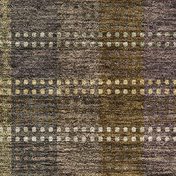 HomeRoots 8' X 10' Brown Ivory And Plum Plaid Washable Area Rug - Durable, Stain-Resistant & UV Protected 676450