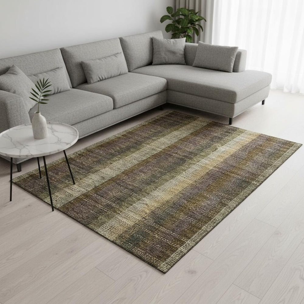HomeRoots 9' X 12' Washable Brown Ivory Plum Plaid Area Rug with UV Protection - Durable & Stylish for Any Room 676451