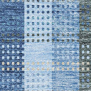 HomeRoots 9' X 12' Plaid Area Rug in Denim Blue, Gray & Beige – Durable, Washable, UV Protected for Active Homes 676457