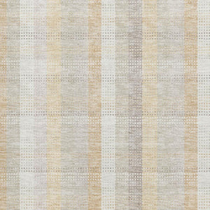 HomeRoots 5' X 8' Ivory Beige Gray Plaid Area Rug - Washable, UV Protected, Durable for Homes with Kids & Pets 676460