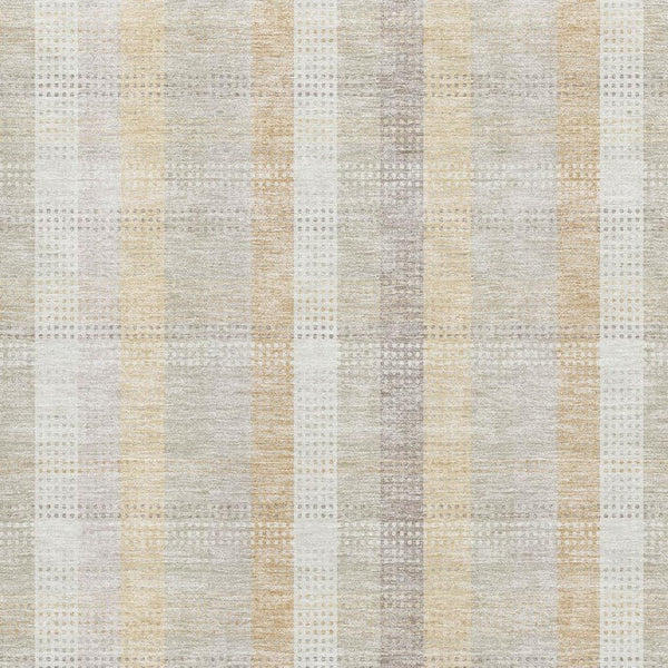HomeRoots 8' X 10' Ivory Beige & Gray Plaid Washable Area Rug - Durable, Stylish, UV-Protected for Homes 676462