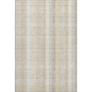HomeRoots 10' X 14' Ivory Beige Gray Plaid Washable Area Rug - Durable, Stain-Resistant with UV Protection! 676464