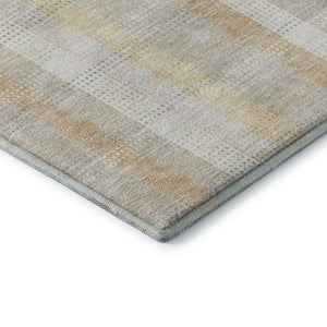 HomeRoots 10' X 14' Ivory Beige Gray Plaid Washable Area Rug - Durable, Stain-Resistant with UV Protection! 676464