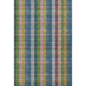 HomeRoots 10' X 14' Navy Blue Plaid Area Rug - Washable, UV-Protected, Stain-Resistant, Stylish & Durable! 676470