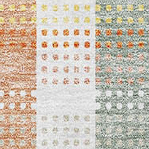 HomeRoots 5' X 8' Peach Ivory Yellow Plaid Washable Area Rug - Durable, UV Protected, Perfect for Busy Homes! 676472