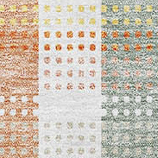 HomeRoots 9' X 12' Peach Ivory Yellow Plaid Washable Area Rug - Durable, Stain Resistant, UV Protected Comfort! 676475