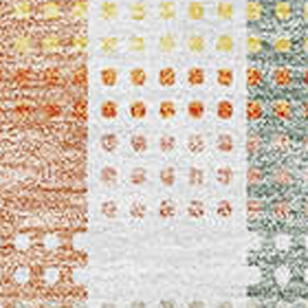 HomeRoots 10' X 14' Peach Ivory Yellow Plaid Area Rug – UV Protected, Washable, Durable for Family Spaces 676476