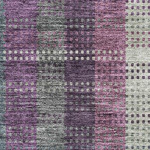 HomeRoots 8' X 10' Stylish Washable Area Rug in Plum, Sage & Gray Plaid - UV Protection & Easy Care Design! 676486
