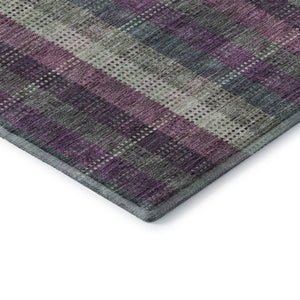 HomeRoots 10' X 14' Washable Area Rug in Plum, Sage & Gray Plaid - Durable, Stain-Resistant, UV Protected Design! 676488