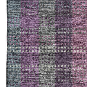 HomeRoots 10' X 14' Washable Area Rug in Plum, Sage & Gray Plaid - Durable, Stain-Resistant, UV Protected Design! 676488