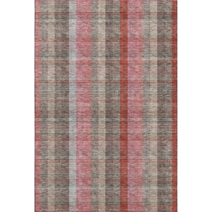 HomeRoots 8' X 10' Washable Plaid Area Rug in Red, Pink & Gray – Durable, UV-Protected, Perfect for Any Room! 676492