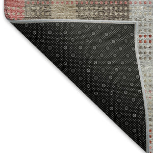 HomeRoots 8' X 10' Washable Plaid Area Rug in Red, Pink & Gray – Durable, UV-Protected, Perfect for Any Room! 676492