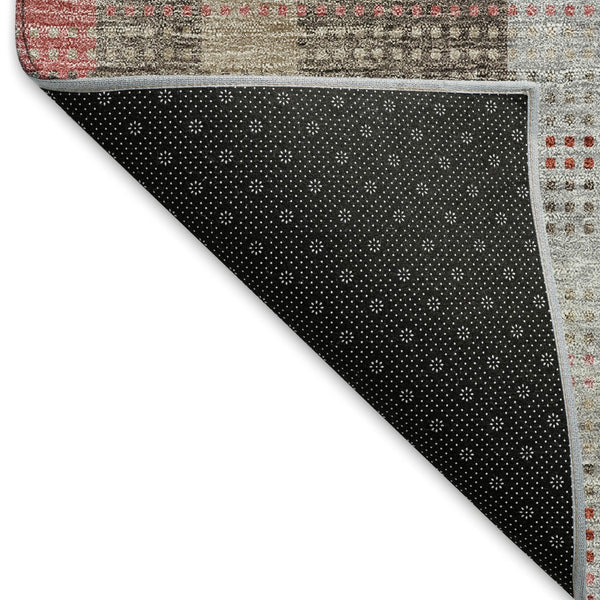 HomeRoots 8' X 10' Washable Plaid Area Rug in Red, Pink & Gray – Durable, UV-Protected, Perfect for Any Room! 676492