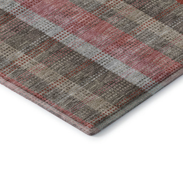HomeRoots 8' X 10' Washable Plaid Area Rug in Red, Pink & Gray – Durable, UV-Protected, Perfect for Any Room! 676492