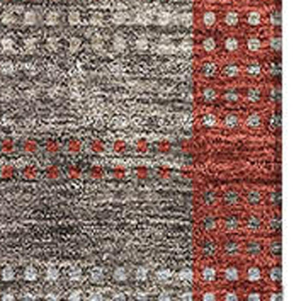 HomeRoots 8' X 10' Washable Plaid Area Rug in Red, Pink & Gray – Durable, UV-Protected, Perfect for Any Room! 676492