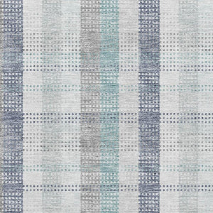 HomeRoots 5' X 8' Stylish Silver Gray & Teal Plaid Washable Area Rug with UV Protection for Active Homes 676502