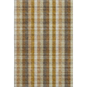 HomeRoots 5' X 8' Washable Wheat Ivory Copper Plaid Area Rug – Durable, Stain Resistant, UV Protected Design 676514