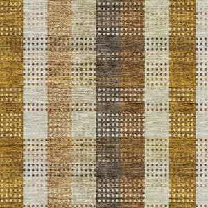 HomeRoots 5' X 8' Washable Wheat Ivory Copper Plaid Area Rug – Durable, Stain Resistant, UV Protected Design 676514