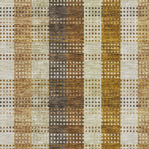 HomeRoots 10' X 14' Washable Wheat Ivory & Copper Plaid Area Rug - Durable, Stain Resistant & UV Protected 676518