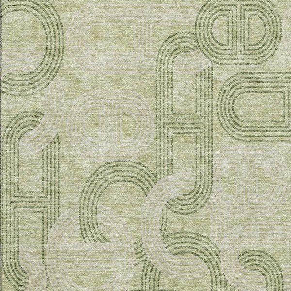 HomeRoots 10' X 14' Artichoke Green and Gray Geometric Area Rug - Stain-Resistant, UV Protected, Durable Design 676524