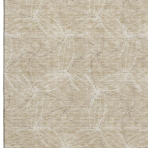 HomeRoots 9' X 12' Beige Geometric Area Rug - Washable, UV Protected, Perfect for Homes with Kids & Pets! 676547