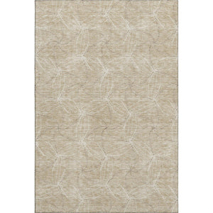 HomeRoots 10' X 14' Beige Geometric Area Rug - Washable, UV Protected, Stain Resistant, Perfect for Busy Homes! 676548