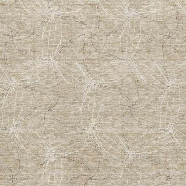 HomeRoots 10' X 14' Beige Geometric Area Rug - Washable, UV Protected, Stain Resistant, Perfect for Busy Homes! 676548