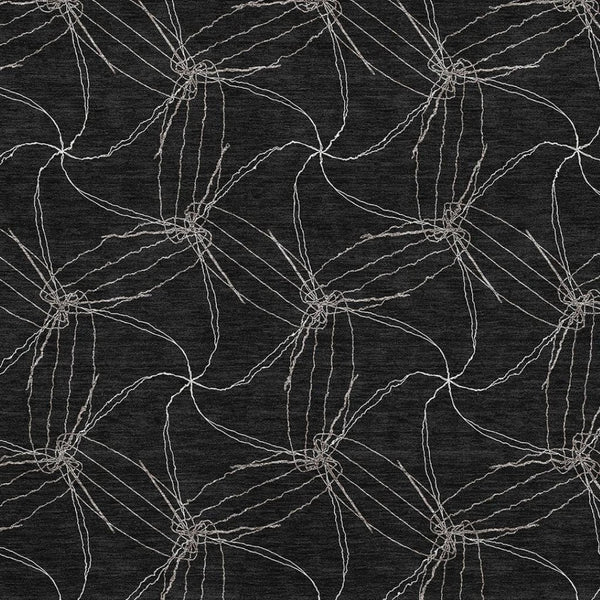 HomeRoots 5' X 8' Black And Ivory Geometric Area Rug – Washable, UV Protected, Ideal for Modern Homes & Families 676550