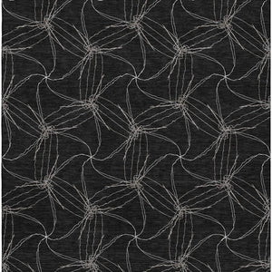 HomeRoots 5' X 8' Black And Ivory Geometric Area Rug – Washable, UV Protected, Ideal for Modern Homes & Families 676550