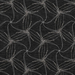 HomeRoots 8' X 10' Black And Ivory Geometric Area Rug – Washable, UV Protected, Durable for Busy Homes 676552