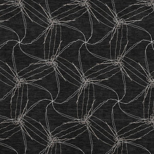 HomeRoots 9' X 12' Modern Black and Ivory Geometric Washable Area Rug with UV Protection for Family Spaces 676553
