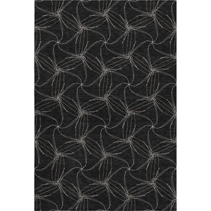 HomeRoots 10' Black and Ivory Geometric Area Rug - Washable, Stain-Resistant, UV-Protected for High-Traffic Spaces 676554