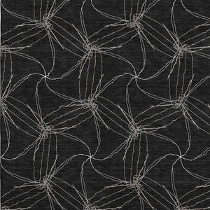 HomeRoots 10' Black and Ivory Geometric Area Rug - Washable, Stain-Resistant, UV-Protected for High-Traffic Spaces 676554