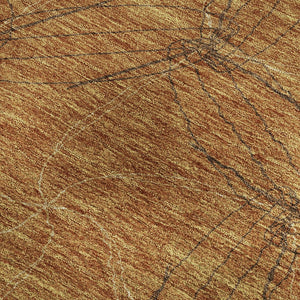 HomeRoots 10' X 14' Stylish Copper-Brown Geometric Washable Area Rug with UV Protection for Modern Homes 676560