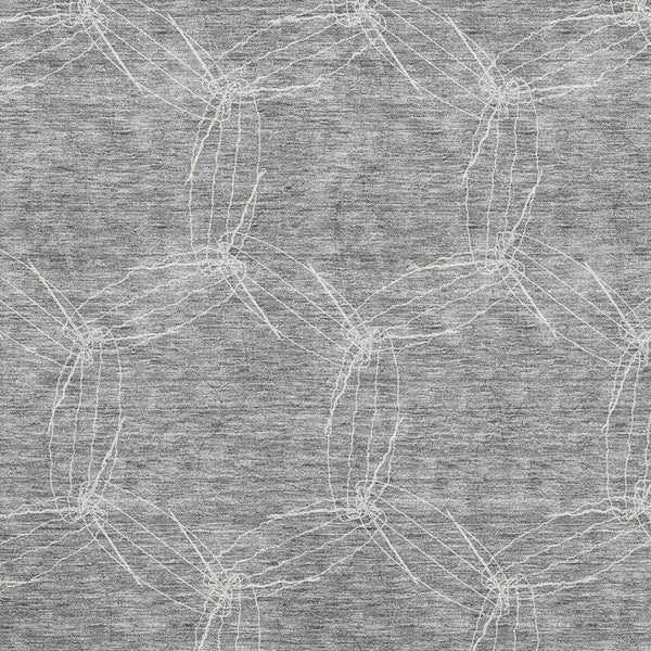 HomeRoots 5' X 8' Gray and Ivory Geometric Washable Area Rug - Durable, UV-Protected Design for Busy Homes 676562