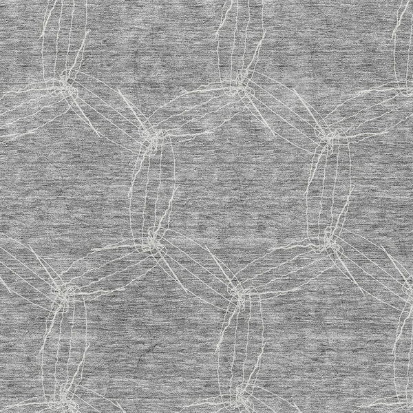 HomeRoots 9' X 12' Stylish Gray and Ivory Geometric Area Rug - Washable, UV Protected, Pet Friendly Design! 676565