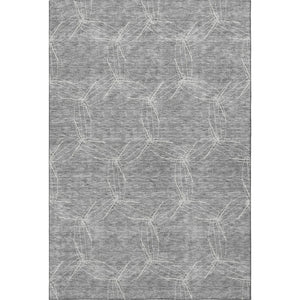 HomeRoots 9' X 12' Stylish Gray and Ivory Geometric Area Rug - Washable, UV Protected, Pet Friendly Design! 676565