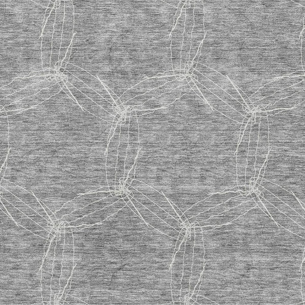 HomeRoots 10' Gray and Ivory Geometric Area Rug - Washable, UV-Protected, Durable for High-Traffic Spaces 676566