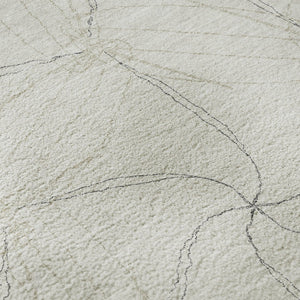 HomeRoots 8' Ivory and Gray Geometric Round Rug - Washable, UV Protected, Perfect for High-Traffic Areas! 676569