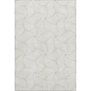 HomeRoots 9' X 12' Ivory and Gray Geometric Area Rug - Washable, Stain Resistant & UV Protected for Homes 676571
