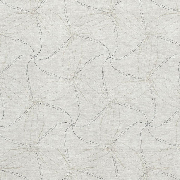 HomeRoots 9' X 12' Ivory and Gray Geometric Area Rug - Washable, Stain Resistant & UV Protected for Homes 676571
