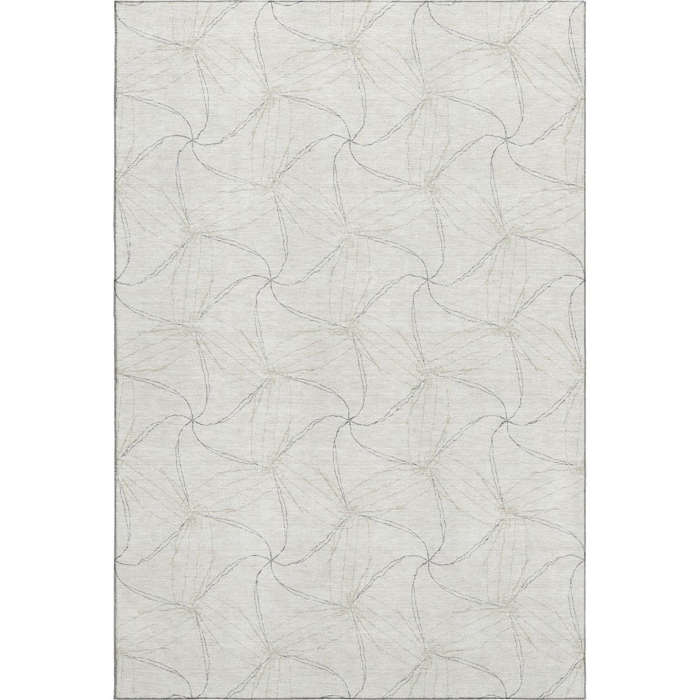HomeRoots 10' X 14' Ivory and Gray Geometric Washable Area Rug – Durable, UV-Protected, Stain-Resistant Design! 676572