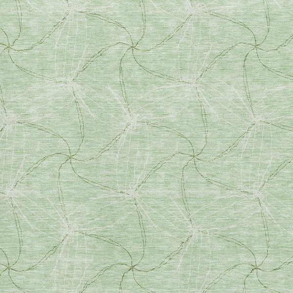 HomeRoots 5' X 8' Mint Green & Ivory Geometric Area Rug - Washable, UV Protected, Perfect for High-Traffic Spaces 676574