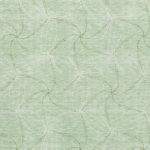 HomeRoots 8' X 10' Stylish Mint Green & Ivory Geometric Area Rug – Washable, UV Protected, Perfect for Families 676576