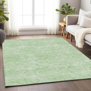 HomeRoots 9' X 12' Mint Green and Ivory Geometric Area Rug - Durable, Washable, UV-Protected for Busy Homes 676577